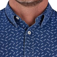 Raging Bull Chambray Feather Print Shirt Navy