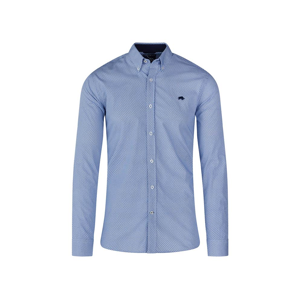 Raging Bull Poplin Micro Geo Print Blue