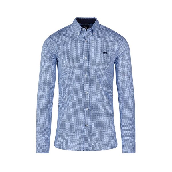 Raging Bull Poplin Micro Geo Print Blue-shop-by-brands-Beggs Big Mens Clothing - Big Men's fashionable clothing and shoes