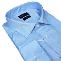 Brooksfield Sky Blue Plain Cotton Business Shirt