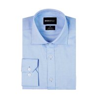 Brooksfield Sky Blue Plain Cotton Business Shirt