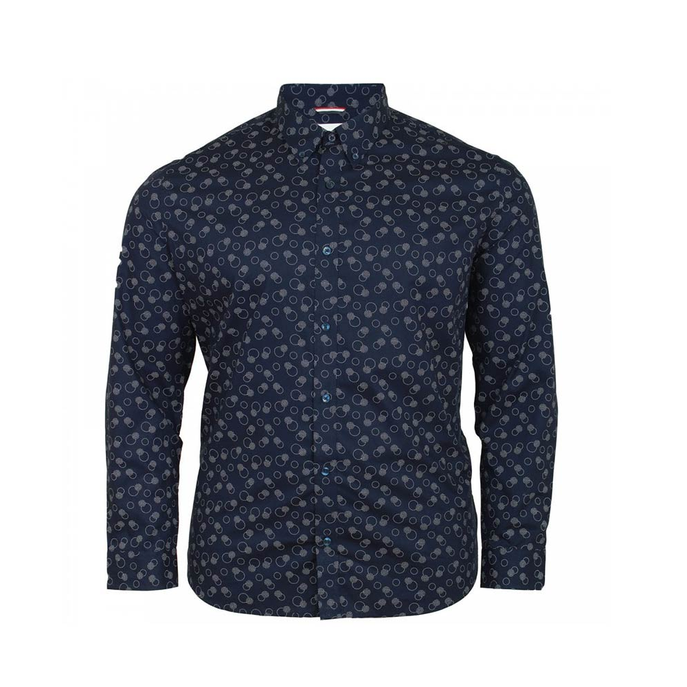 Ben Sherman Stipple Print Circle LS Navy