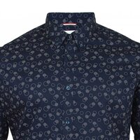 Ben Sherman Stipple Print Circle LS Navy