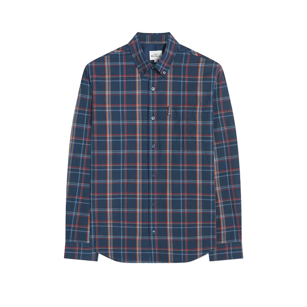 Ben Sherman Linear Check LS Navy Red