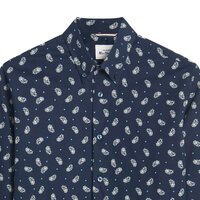 Ben Sherman Micro Paisley Print LS Navy