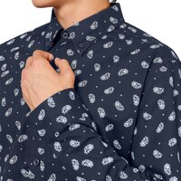 Ben Sherman Micro Paisley Print LS Navy