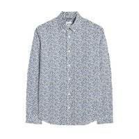 Ben Sherman Ditsy Floral Print LS Shirt White Blue