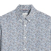 Ben Sherman Ditsy Floral Print LS Shirt White Blue