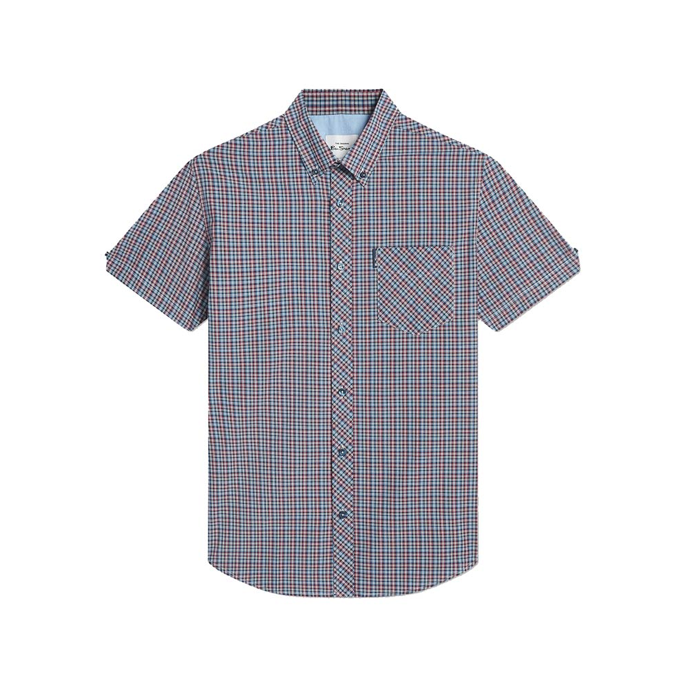 Ben Sherman Mini Check Red Blue SS Shirt