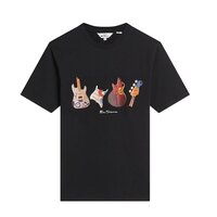 Ben Sherman Smashed Guitars Tee Black