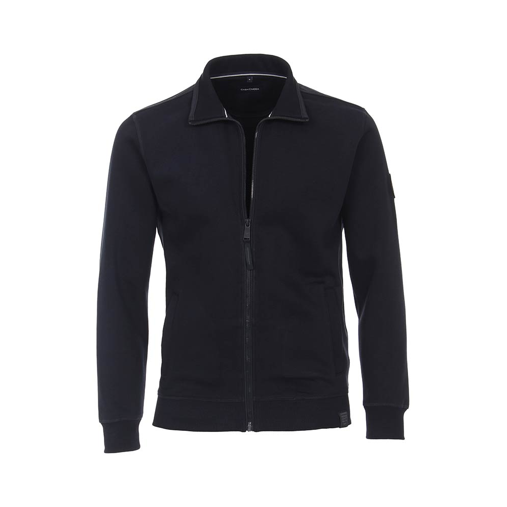 Casa Moda Full Zip Cotton Sweater Navy