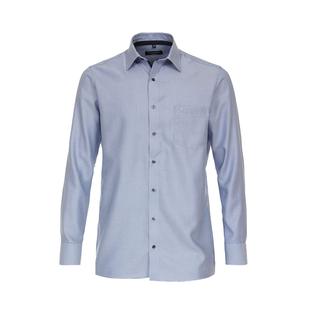 Casa moda Rope Weave Pattern Business Shirt Blue