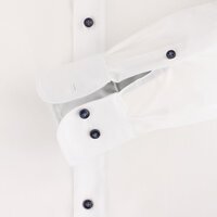 CASA MODA - Plain Business Shirt Contrast Buttons White