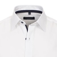 CASA MODA - Plain Business Shirt Contrast Buttons White