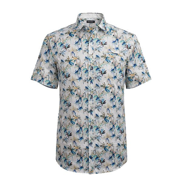 BERLIN - Painted Palm Tree Satin Print SS-shop-by-brands-Beggs Big Mens Clothing - Big Men's fashionable clothing and shoes