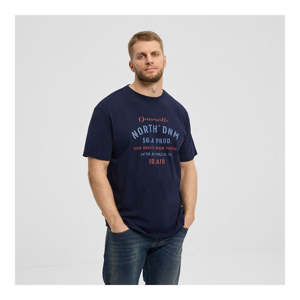 NORTH 56 - Denim Printed Logo Tee Navy - Designed for big men ...
