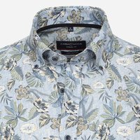 CASA MODA - Floral Leaf SS Shirt Blue Green
