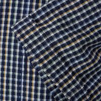 CASA MODA - Textured Cotton Check SS Shirt Navy