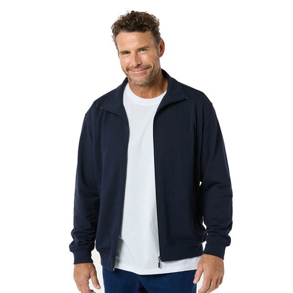 BA Raw Spun Cottn full zip jacket Navy-shop-by-brands-Beggs Big Mens Clothing - Big Men's fashionable clothing and shoes