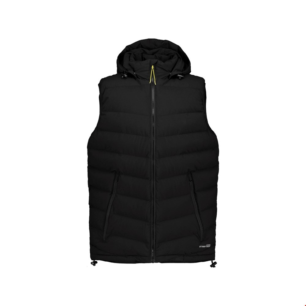 Rugged Casual - Puffer Vest With Removable Hood Black