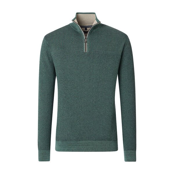 CASA MODA - Quarter Zip Cotton Weave Sweatshirt Turquoise-shop-by-brands-Beggs Big Mens Clothing - Big Men's fashionable clothing and shoes