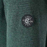 CASA MODA - Quarter Zip Cotton Weave Sweatshirt Turquoise