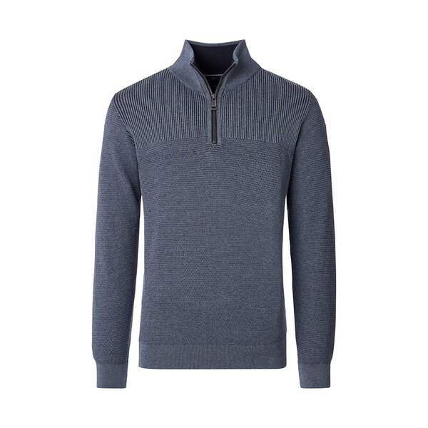CASA MODA - Quarter Zip Cotton weave Sweatshirt Navy-shop-by-brands-Beggs Big Mens Clothing - Big Men's fashionable clothing and shoes