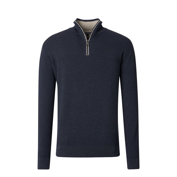 CASA MODA - Quarter Zip Cotton weave Sweatshirt Navy-shop-by-brands-Beggs Big Mens Clothing - Big Men's fashionable clothing and shoes