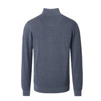 CASA MODA - Quarter Zip Cotton weave Sweatshirt Navy