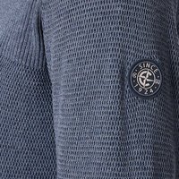 CASA MODA - Quarter Zip Cotton weave Sweatshirt Navy