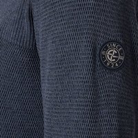 CASA MODA - Quarter Zip Cotton weave Sweatshirt Navy