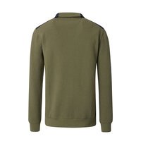 CASA MODA - Full Zip Cotton Stretch Sweatshirt Olive