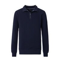 CASA MODA - Quater Zip Stretch Cotton Sweater Navy