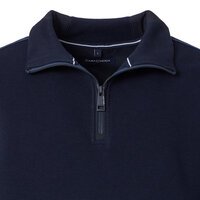 CASA MODA - Quater Zip Stretch Cotton Sweater Navy