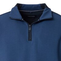 CASA MODA - Quater Zip Stretch Cotton Sweater Sargasso Sea