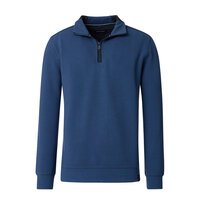 CASA MODA - Quater Zip Stretch Cotton Sweater Sargasso Sea