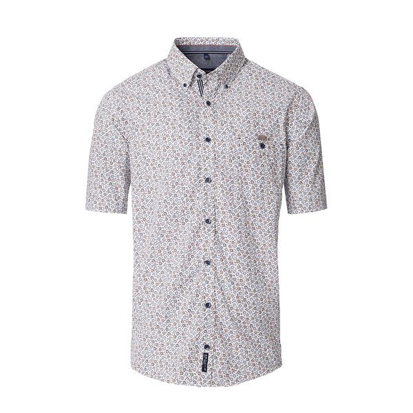 Casa Moda Floral Pattern SS Shirt Blue-shop-by-brands-Beggs Big Mens Clothing - Big Men's fashionable clothing and shoes