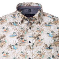 CASA MODA - Palm Tree Short Sleeve Shirt Beige