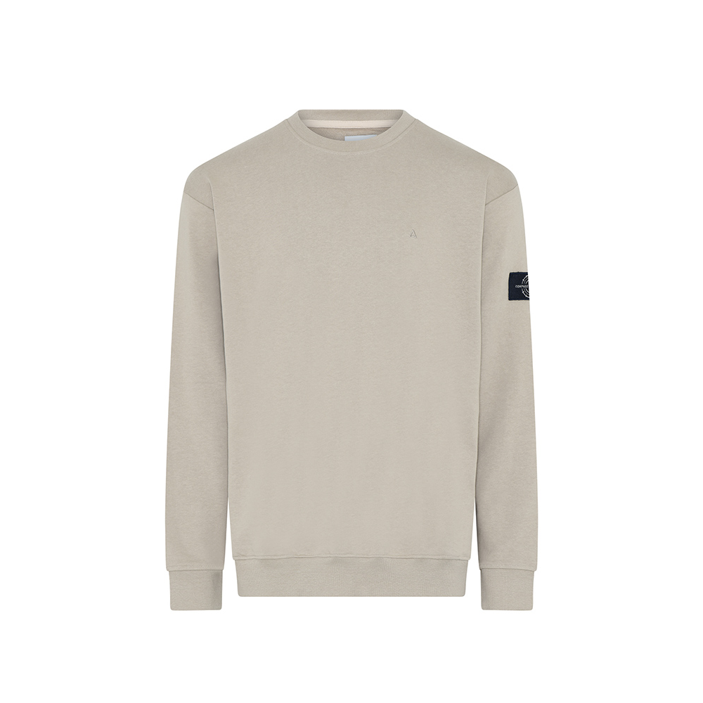 COMPASS - Crew neck Cotton Sweater Sand