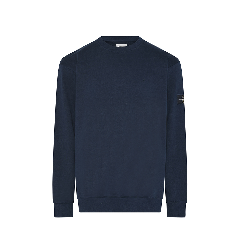 COMPASS - Crew neck Cotton Sweater Navy