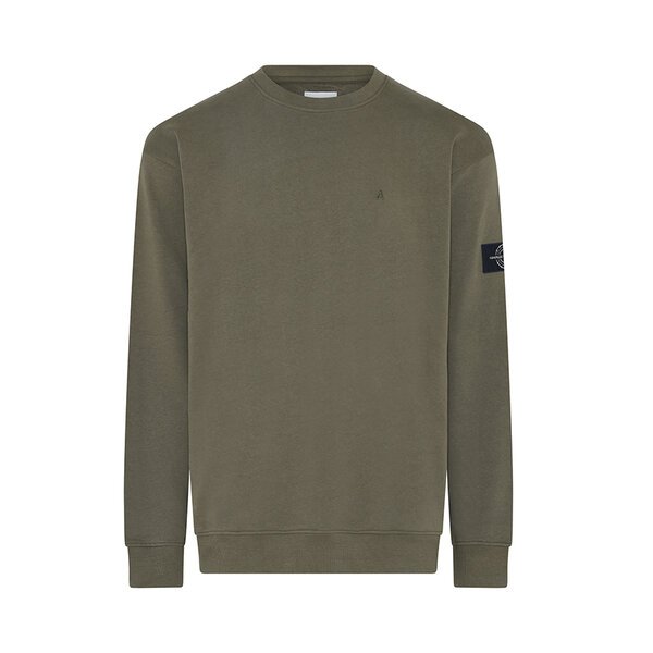 COMPASS - Crew neck Cotton Sweater Olive-shop-by-brands-Beggs Big Mens Clothing - Big Men's fashionable clothing and shoes