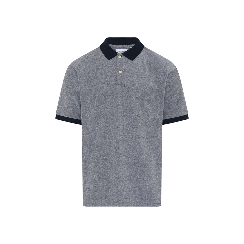 COMPASS - Brescia Cotton Polo Blue Melange
