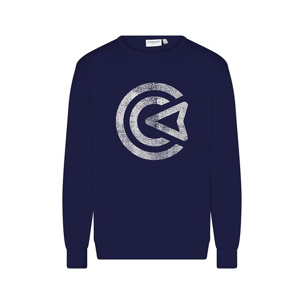COMPASS - Logo Cotton Crew Neck Sweater-shop-by-brands-Beggs Big Mens Clothing - Big Men's fashionable clothing and shoes