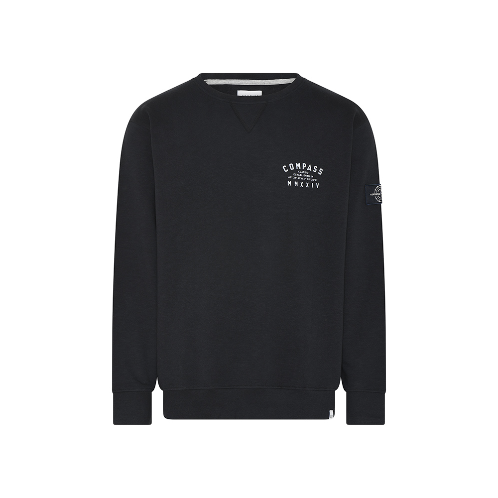 COMPASS - Crew Neck Logo Sweater Black