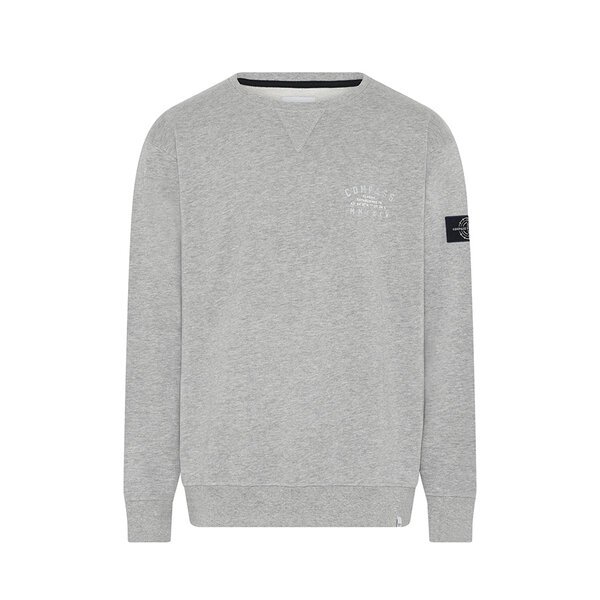 COMPASS - Crew Neck Logo Sweater Grey-shop-by-brands-Beggs Big Mens Clothing - Big Men's fashionable clothing and shoes