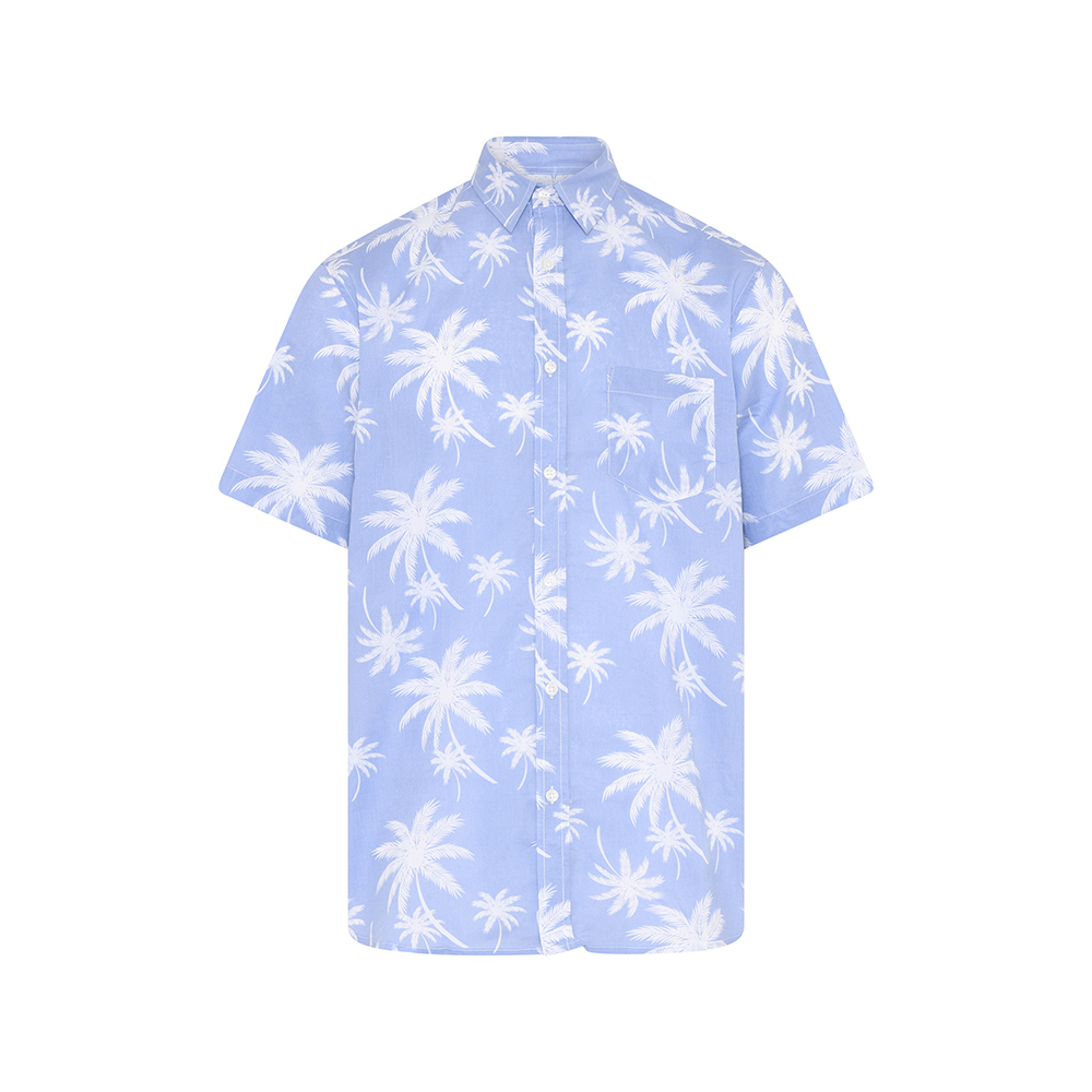 COMPASS - Noto Hawaiian Cotton SS Shirt Blue