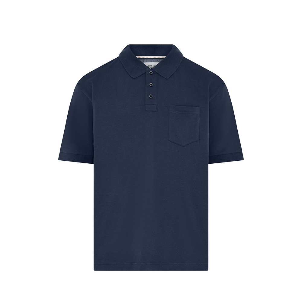 COMPASS - Castro Plain Cotton Polo Navy