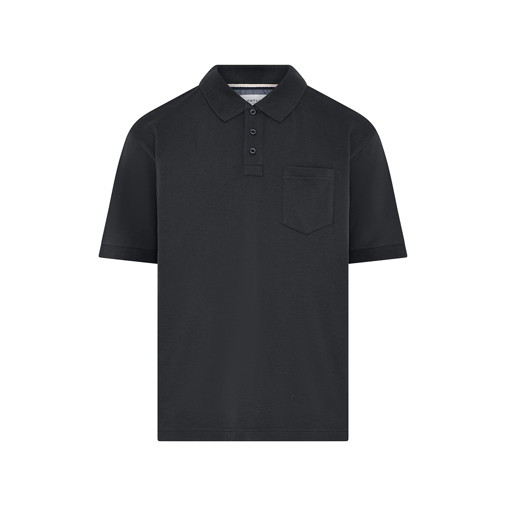 COMPASS - Castro Plain Cotton Polo Black