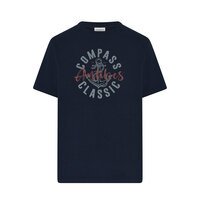 COMPASS - Anchor Print Hemp Mix Tee Navy