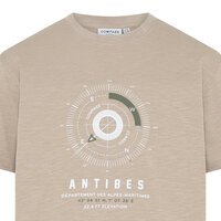 COMPASS - Compass Print Cotton Tee Sand